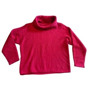 KENAR Turtleneck Sweater Wool Angora Rabbit Hair Red Long Sleeve Women‎ Size L